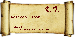 Kelemen Tibor névjegykártya